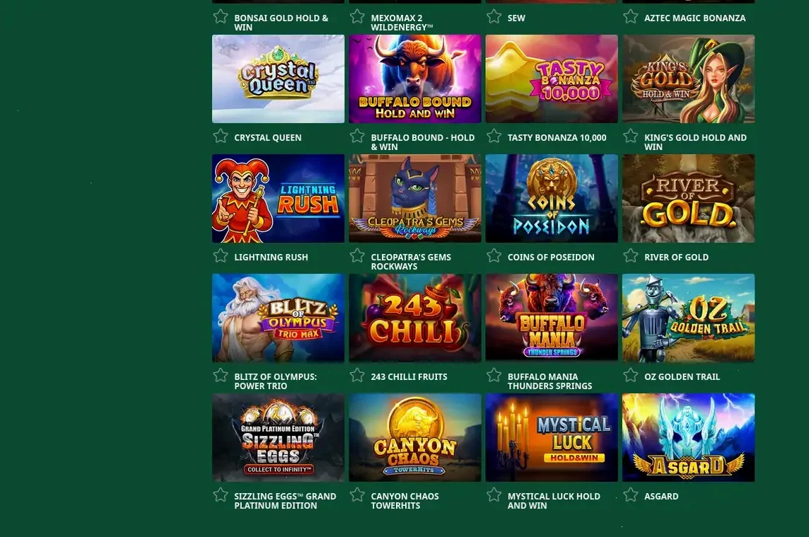 Millioner Casino Spielauswahl